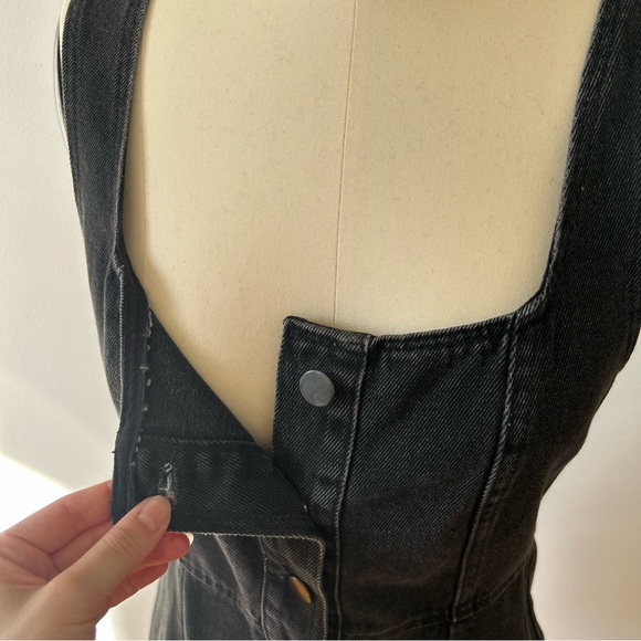 Washed Black Denim Button-up Mini Dress - Picture 7 of 11